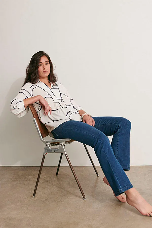 CREATION OFF-WHITE PRINTED BLOUSE