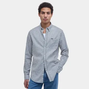 Cresswell Seersucker Tailored Long-Sleeved Shirt (Navy)