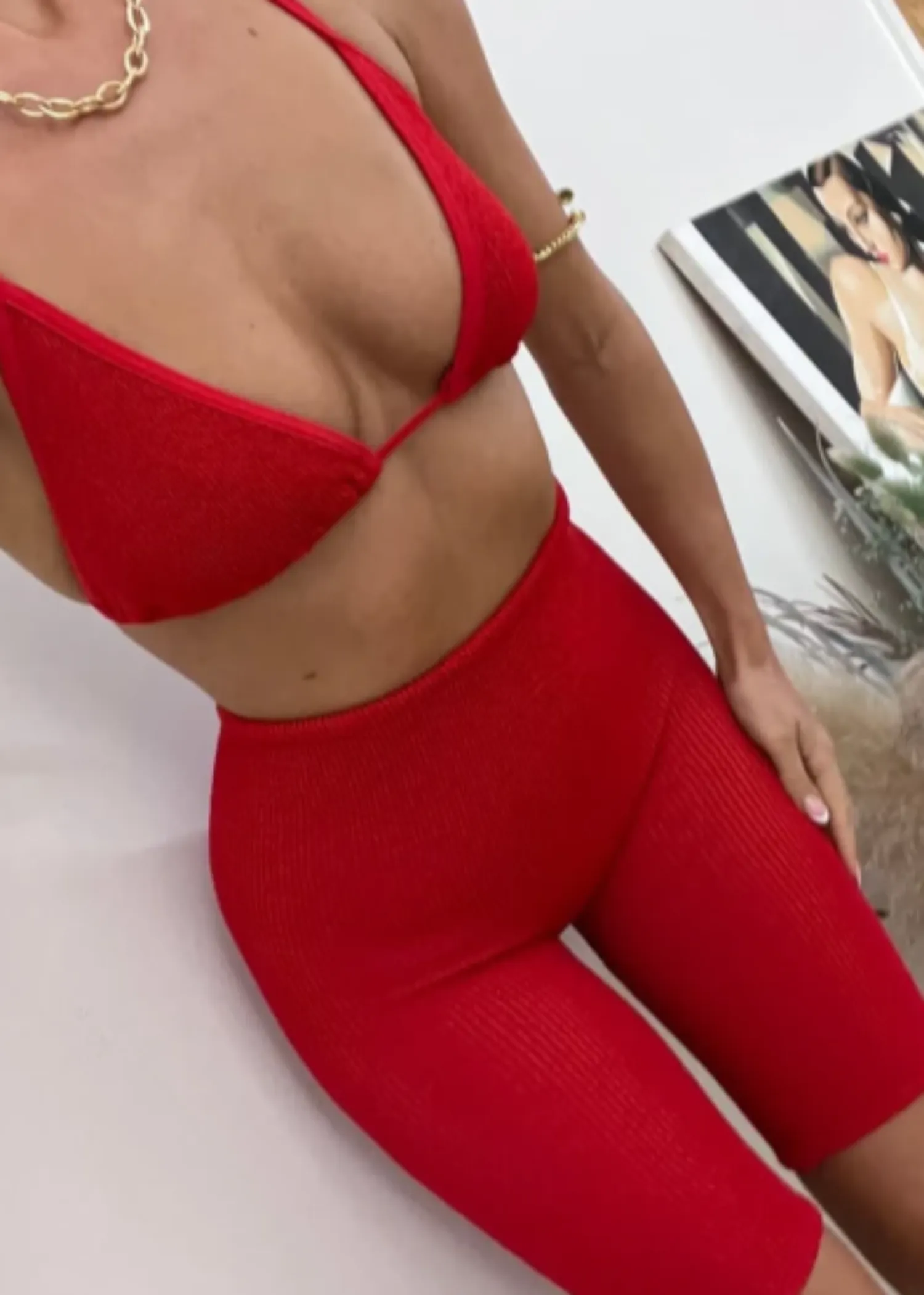 Crinkle Triangle & Shorts Co-Ord - Choose Your Colour