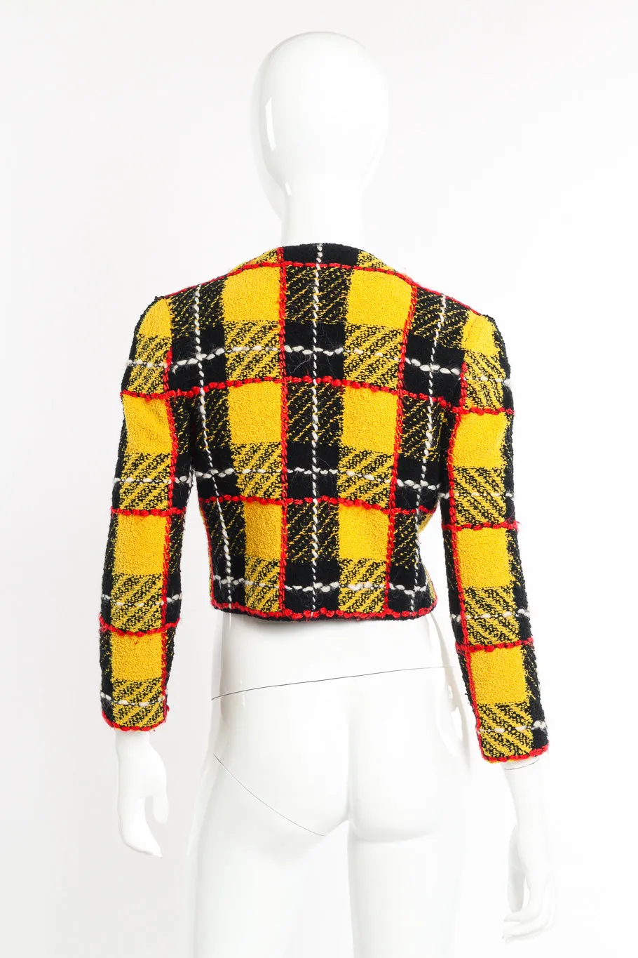 Cropped Plaid Bouclé Jacket