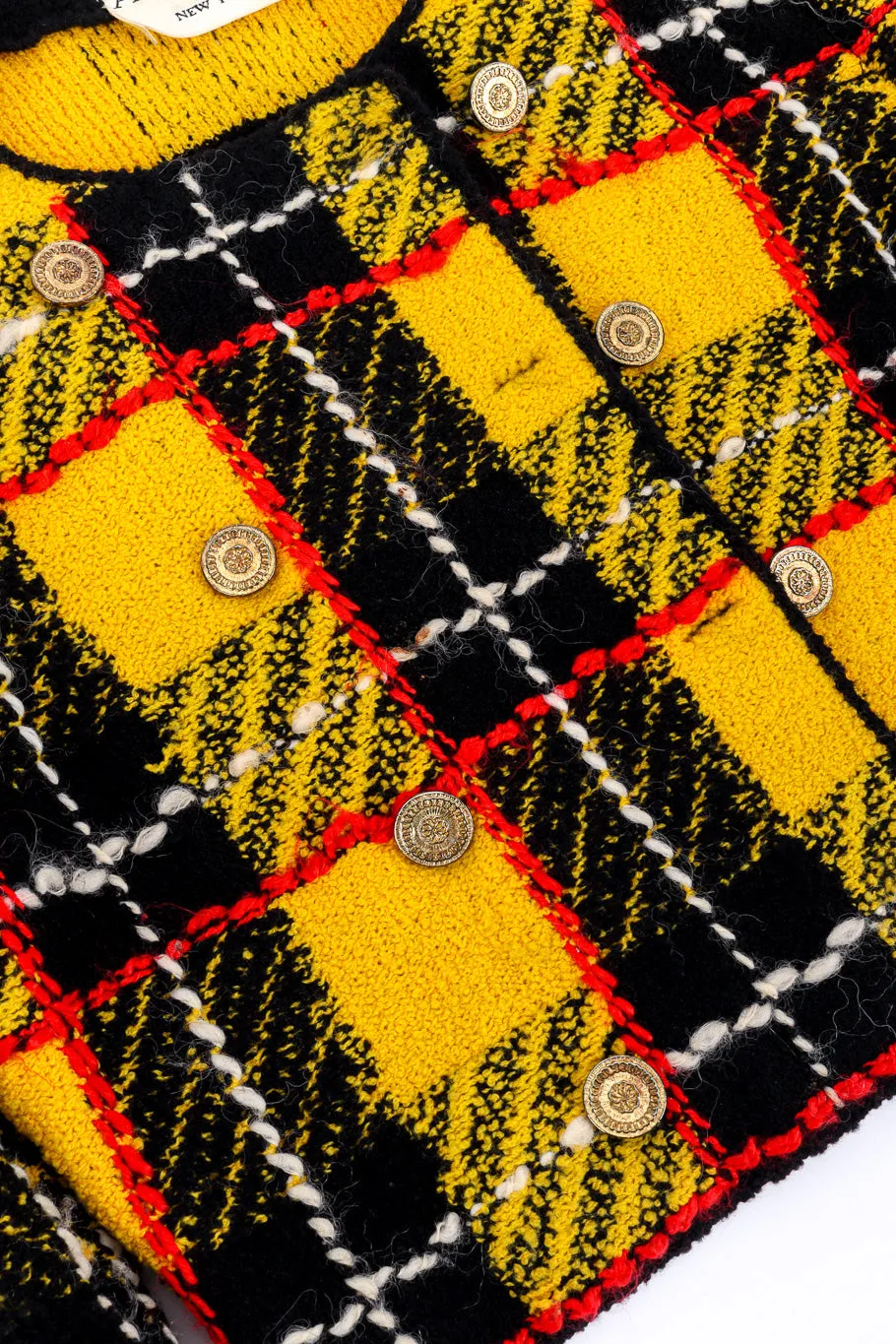 Cropped Plaid Bouclé Jacket