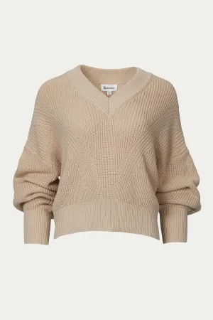 CROPPED RIBBED-KNIT SWEATER