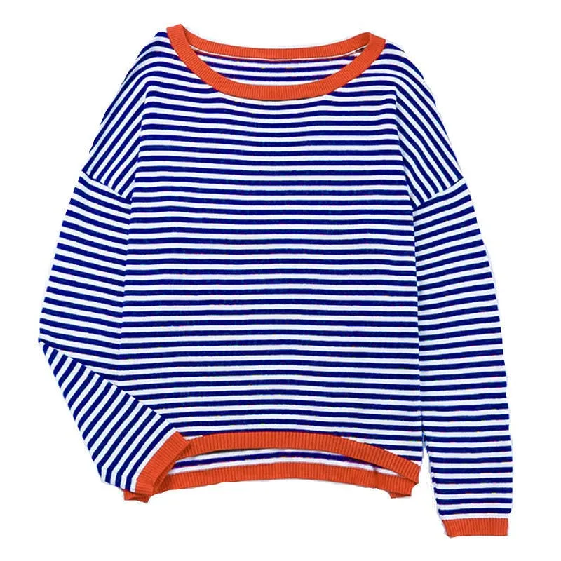CWOSWL0811_ Long Sleeve Loose Neck Pullover Sweater: GREY / (S) 1