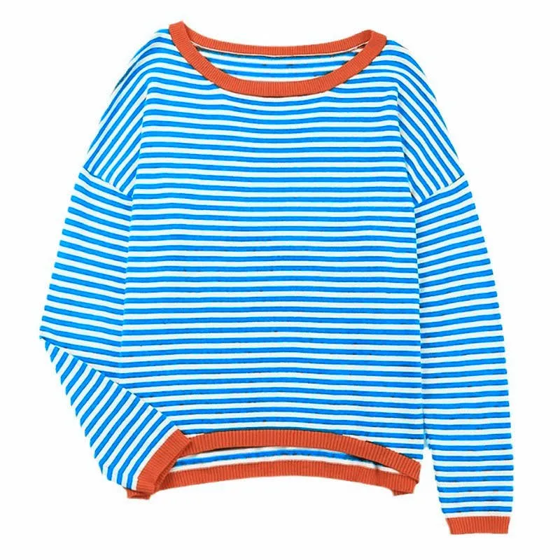 CWOSWL0811_ Long Sleeve Loose Neck Pullover Sweater: GREY / (S) 1