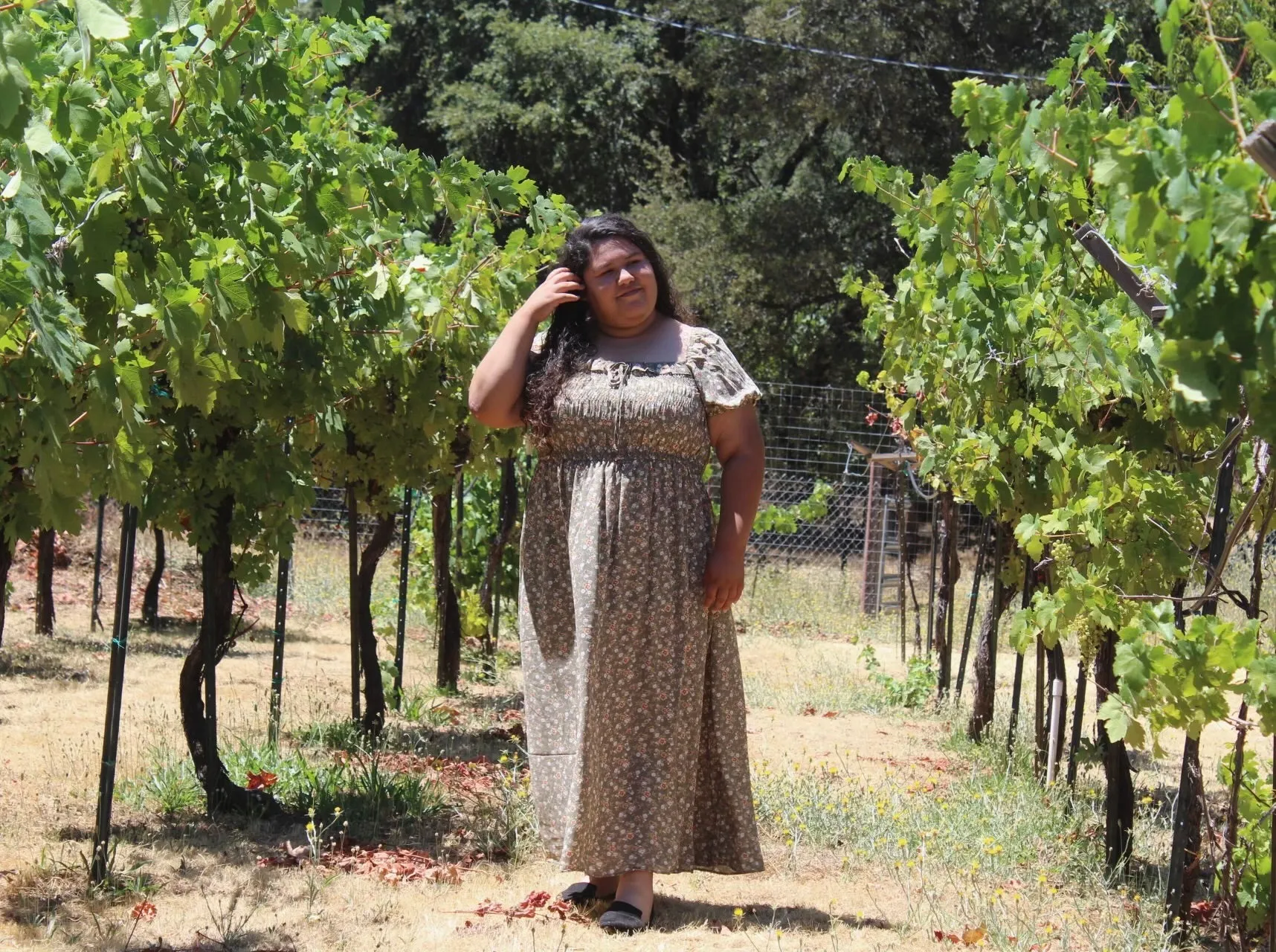 Daisy’s Puff Floral Midi Dress