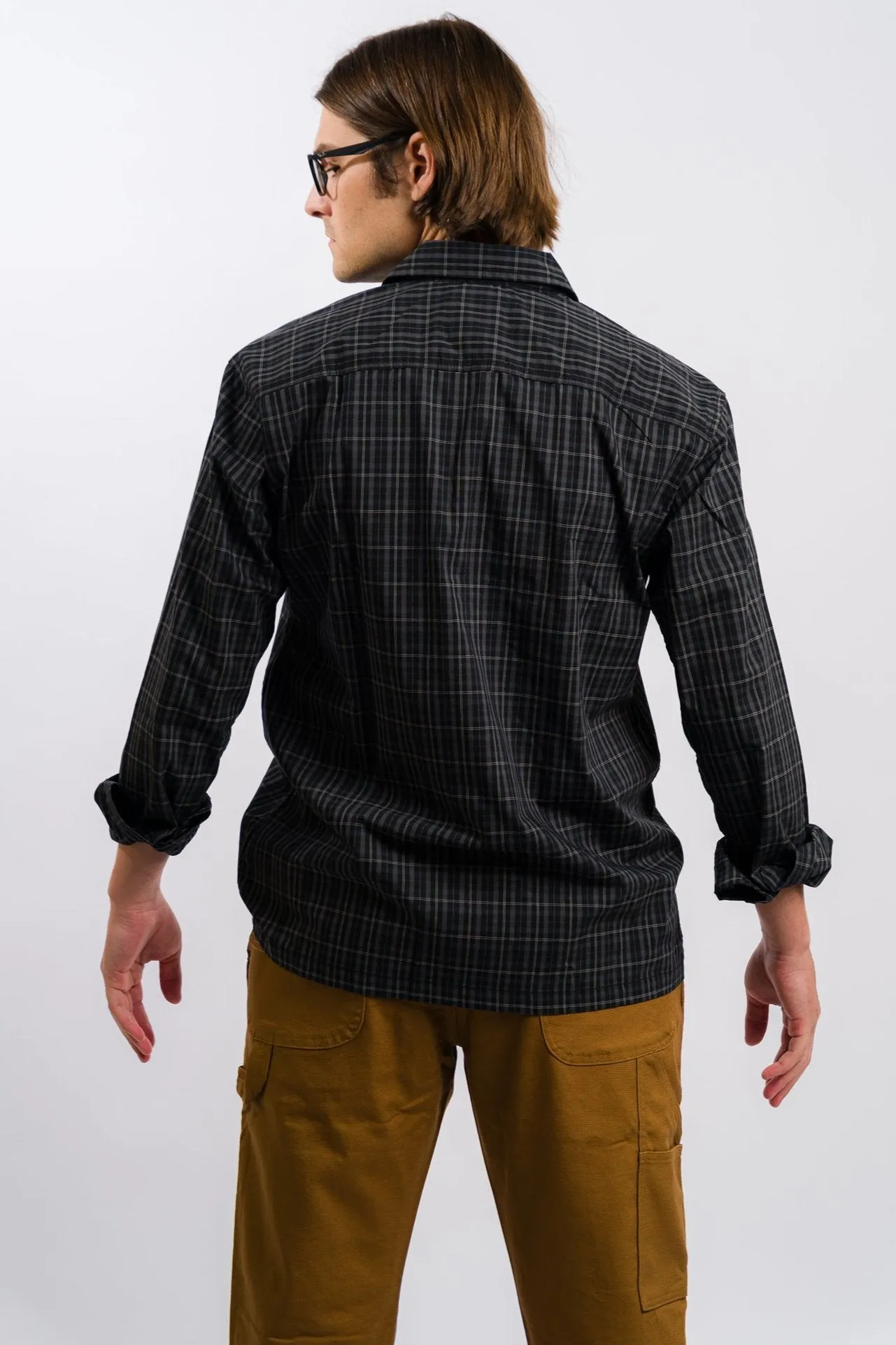 Dickies Skateboarding Woven Plaid Poplin Long Sleeve Shirt - Black