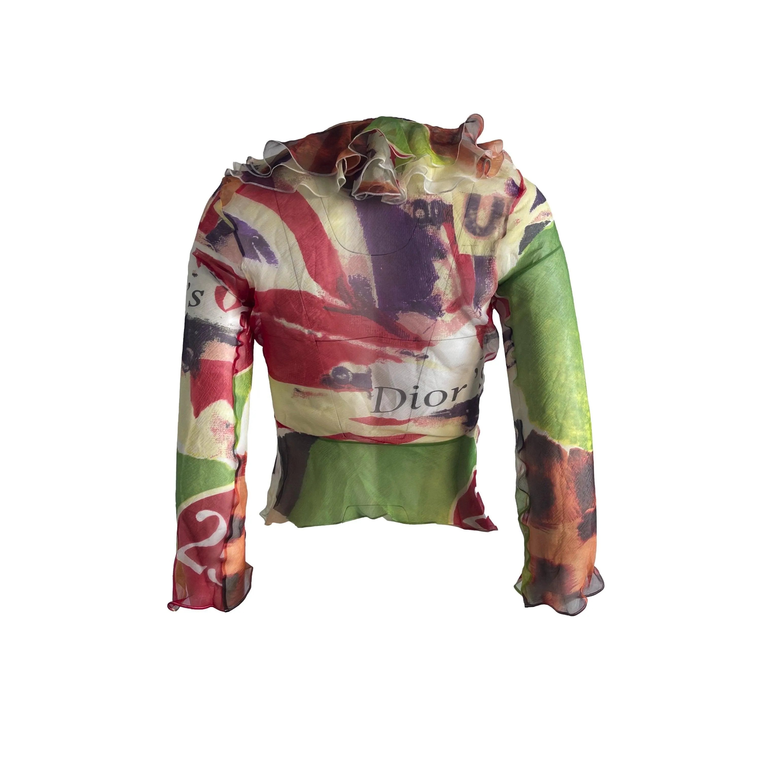Dior Ruffled Print Silk Top
