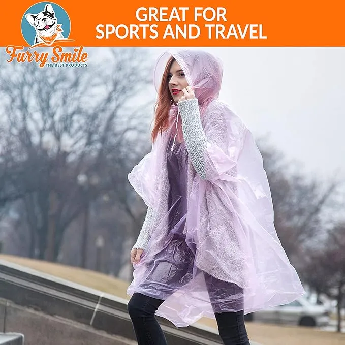 Disposable Rain Ponchos Family Pack for Adults and Teens - Lightweight Emergency Waterproof Rain Poncho for Women and Men with Drawstring Hood – Travel Rain Poncho- 5 Pack (Multi Color)