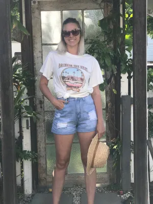 Distressed Denim Shorts
