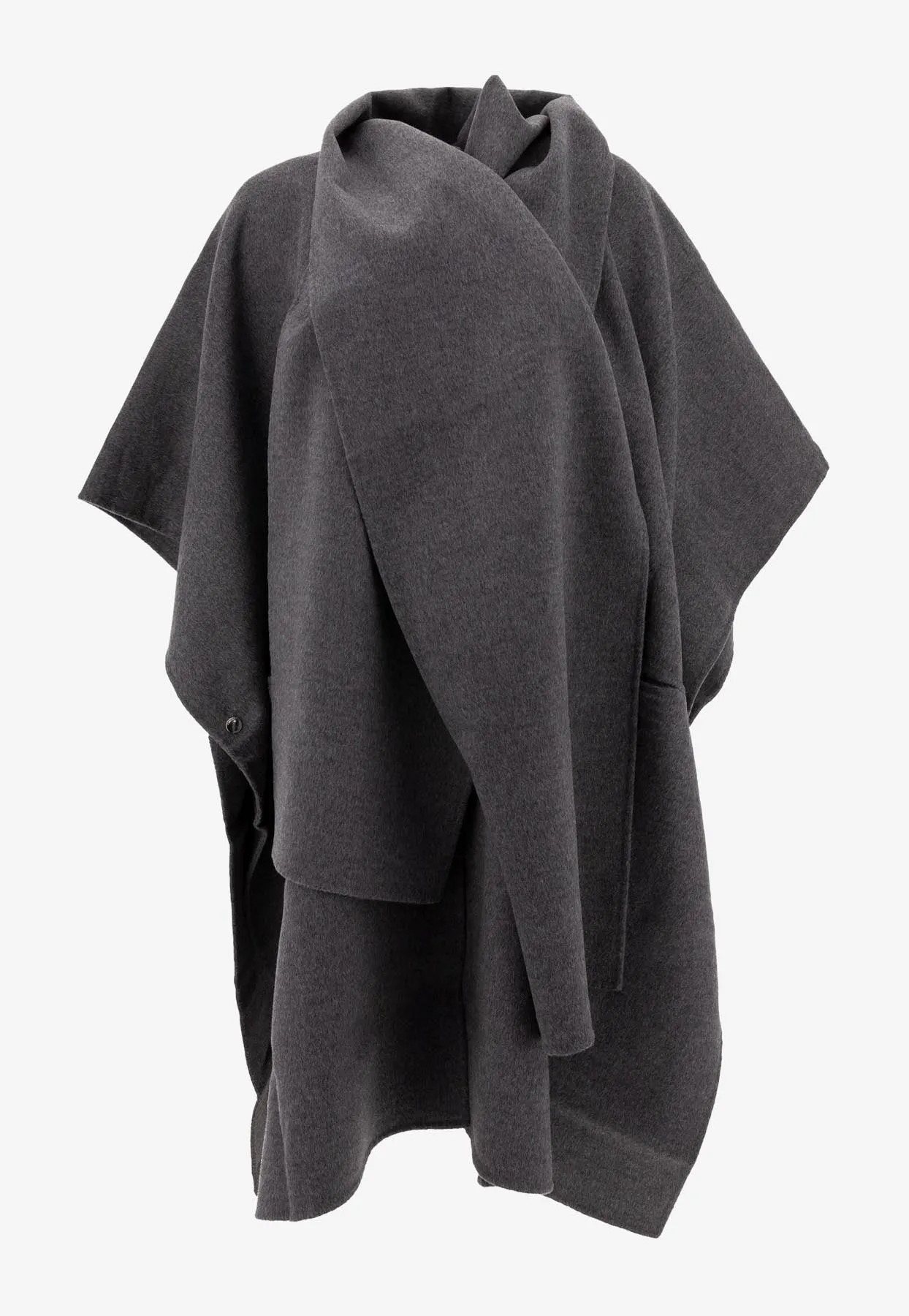 Double-Scarf Wool Poncho
