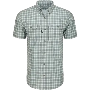 DRAKE HUNTER CREEK CHECK PLAID SHIRT S/S - MONUMENT GREY