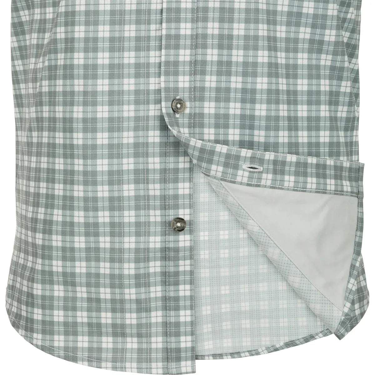 DRAKE HUNTER CREEK CHECK PLAID SHIRT S/S - MONUMENT GREY