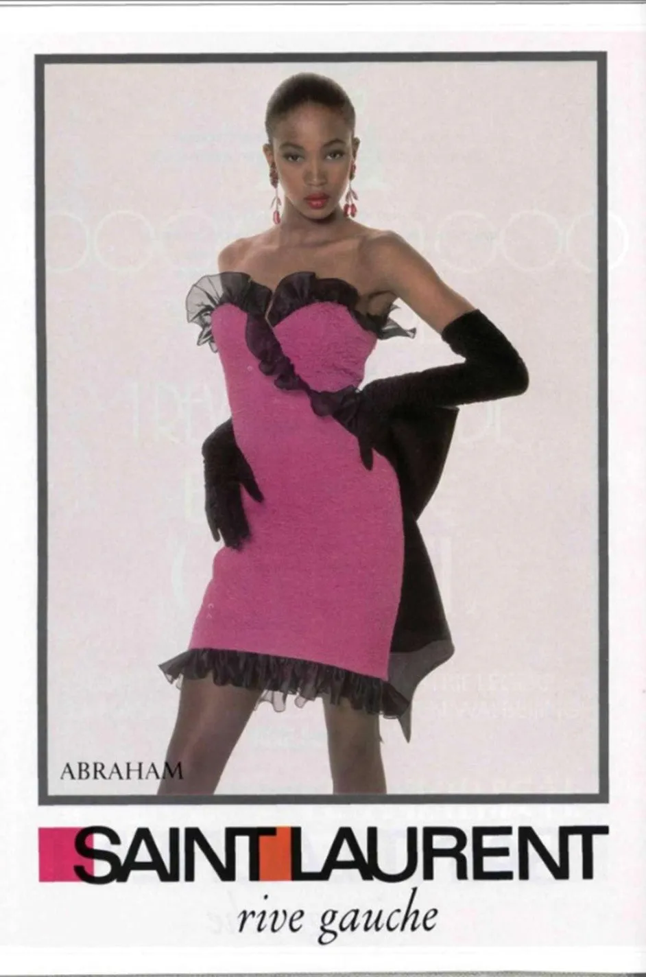 Dramatic Fall 1987 Yves Saint Laurent Strapless Silk & Taffeta Dress w Ruffles & Bow