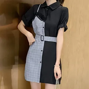 Duo Plaid Lace Dress SD00498