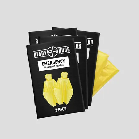 Eight Ready Hour Emergency Ponchos - 4 (2-Packs)