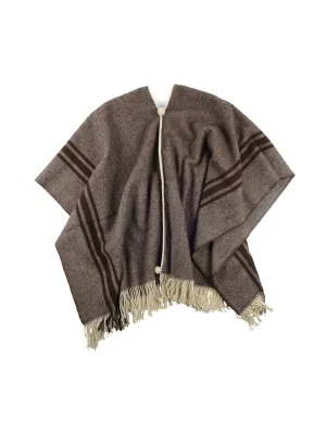 El Solitario Traditional Poncho Brown stripe