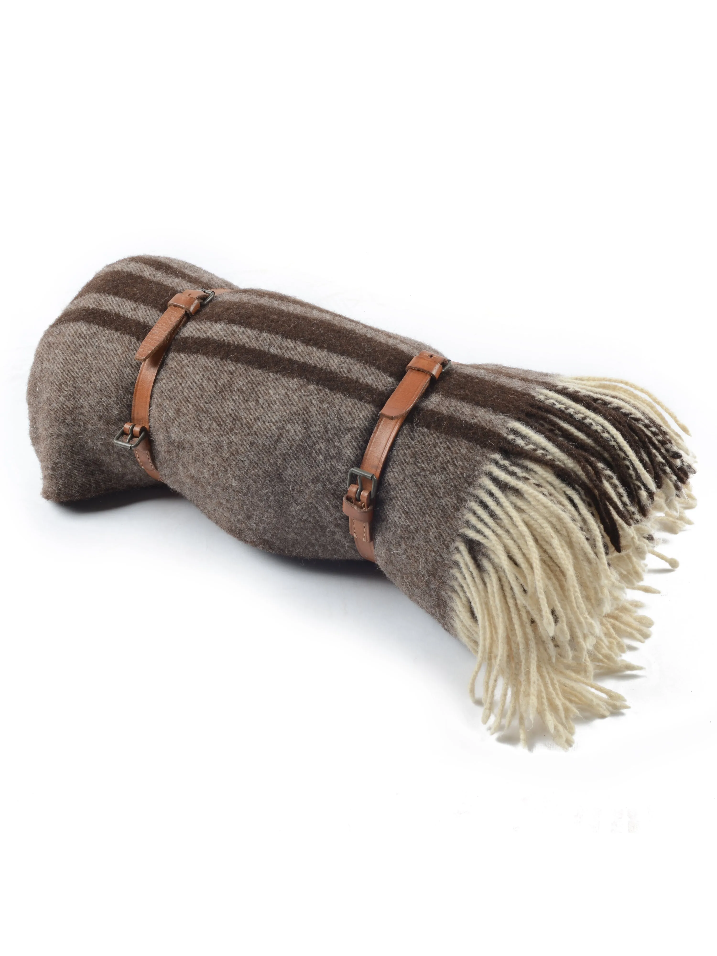 El Solitario Traditional Poncho Brown stripe