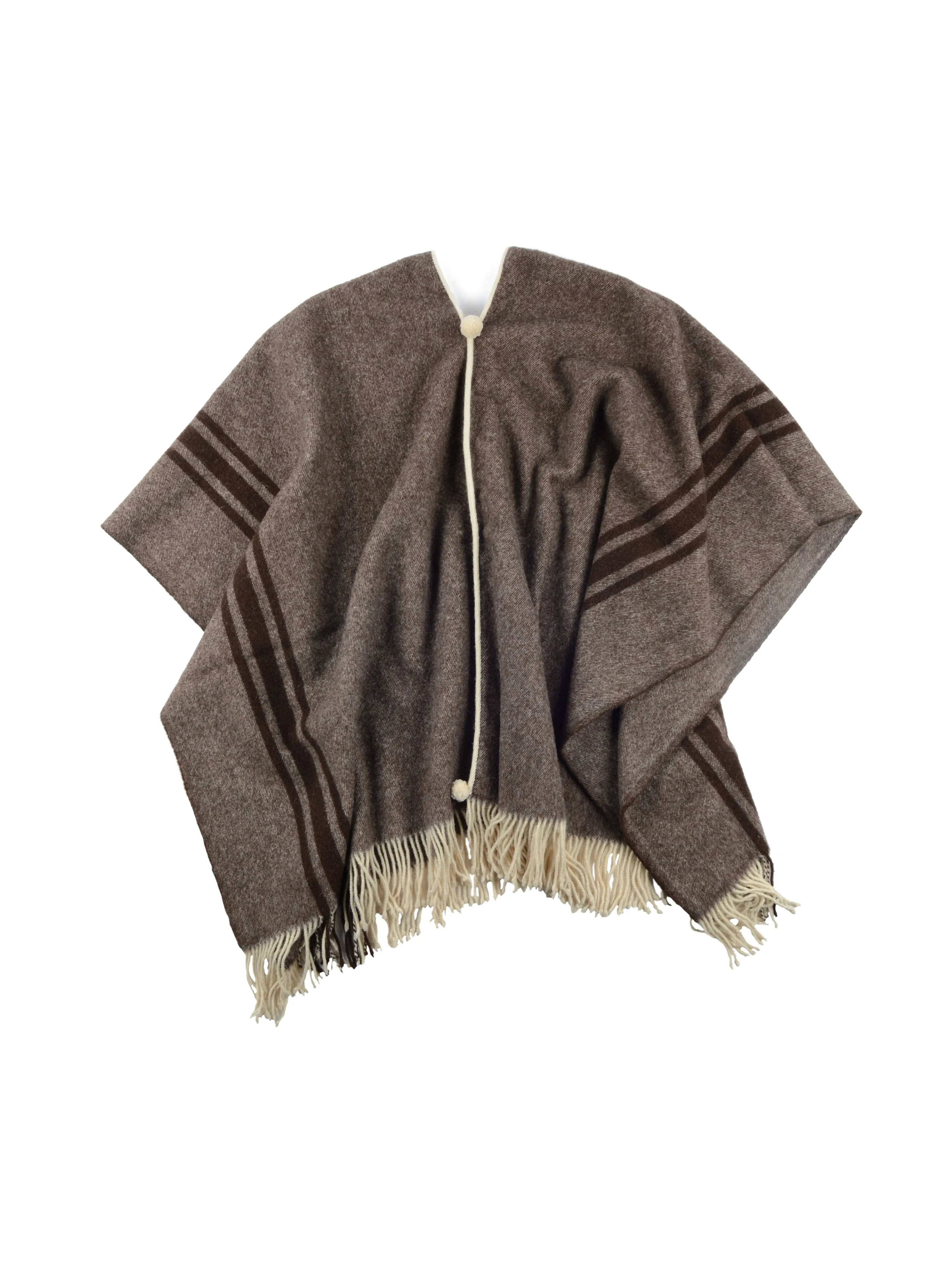 El Solitario Traditional Poncho Brown stripe