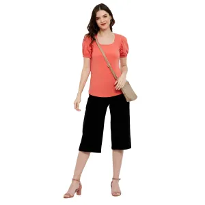ELASTICATED GATHERED SLEEVE TOP