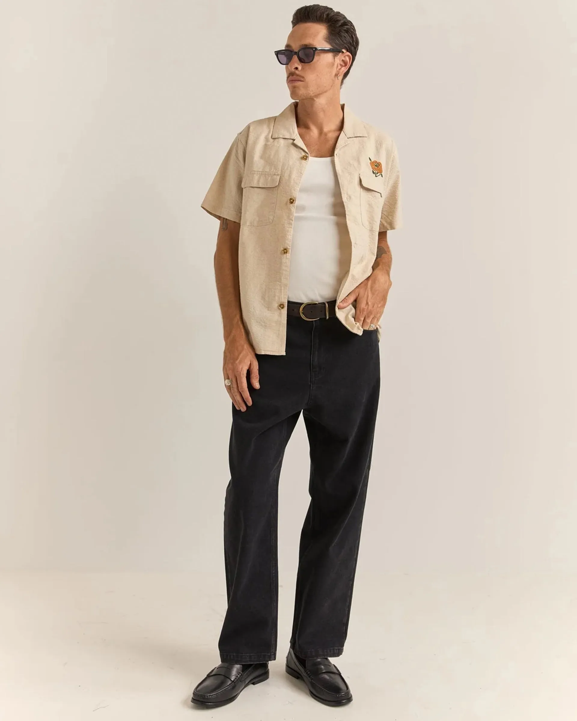 Embroidered Seersucker S/S Shirt
