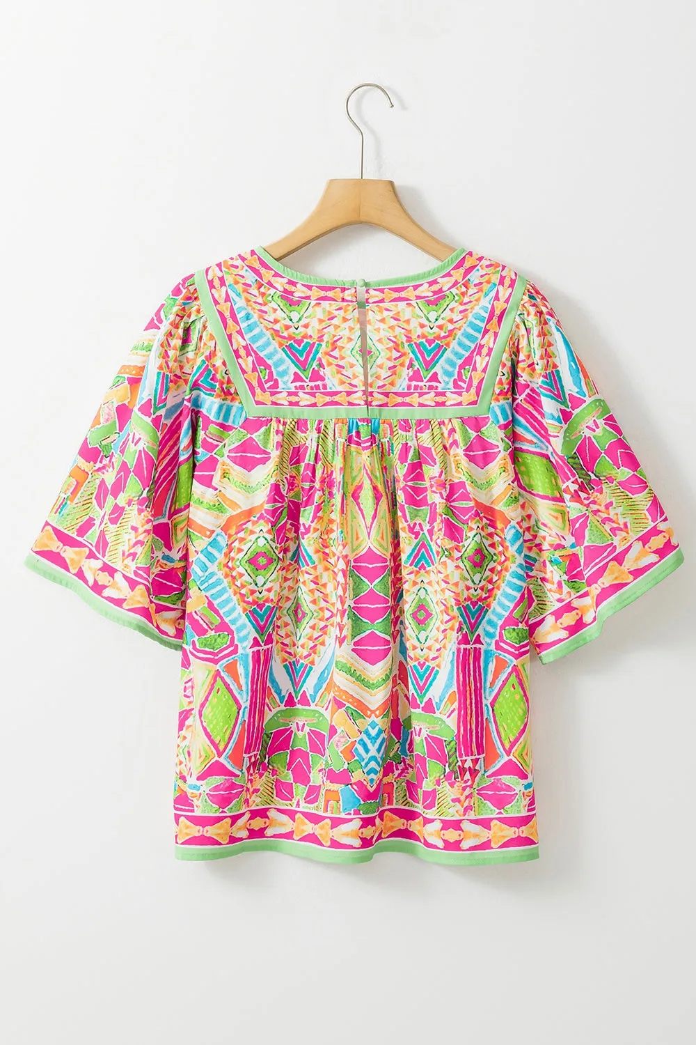 Emmory Printed Round Neck Half Sleeve Blouse