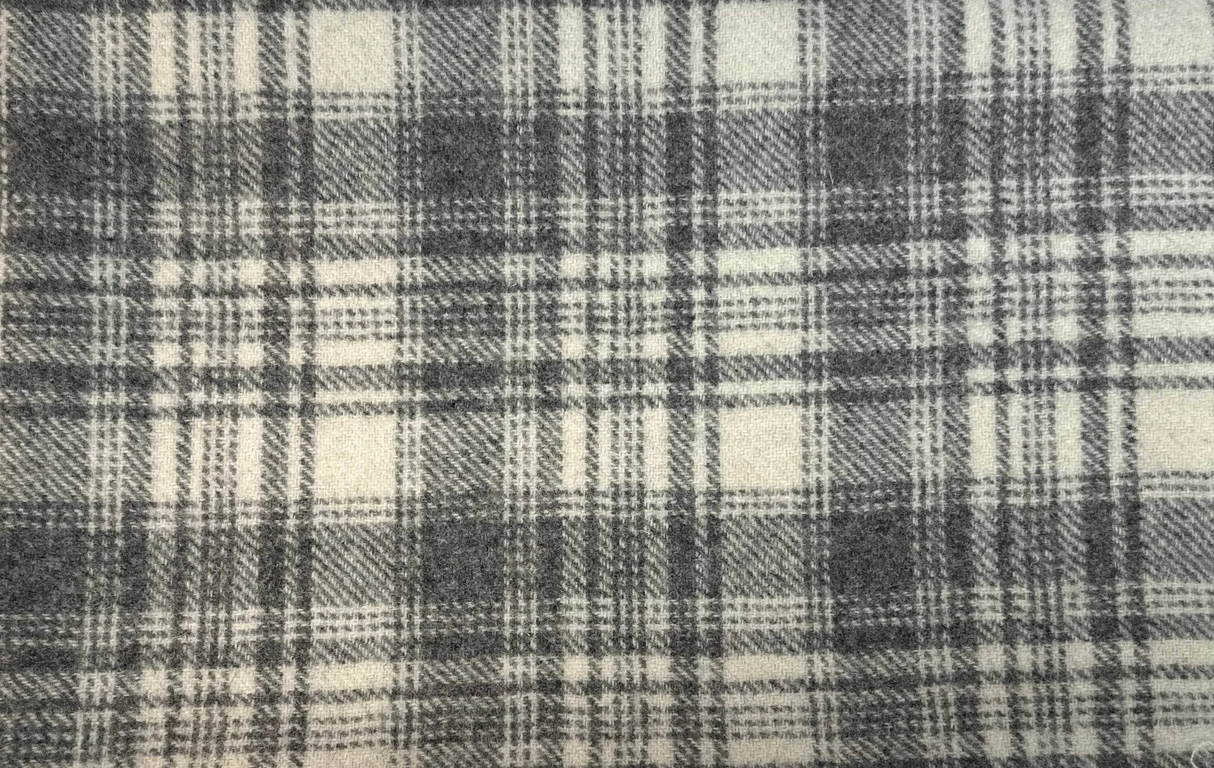 European Plaid - $14 Wool Cloth Swatch - Ashen Snow