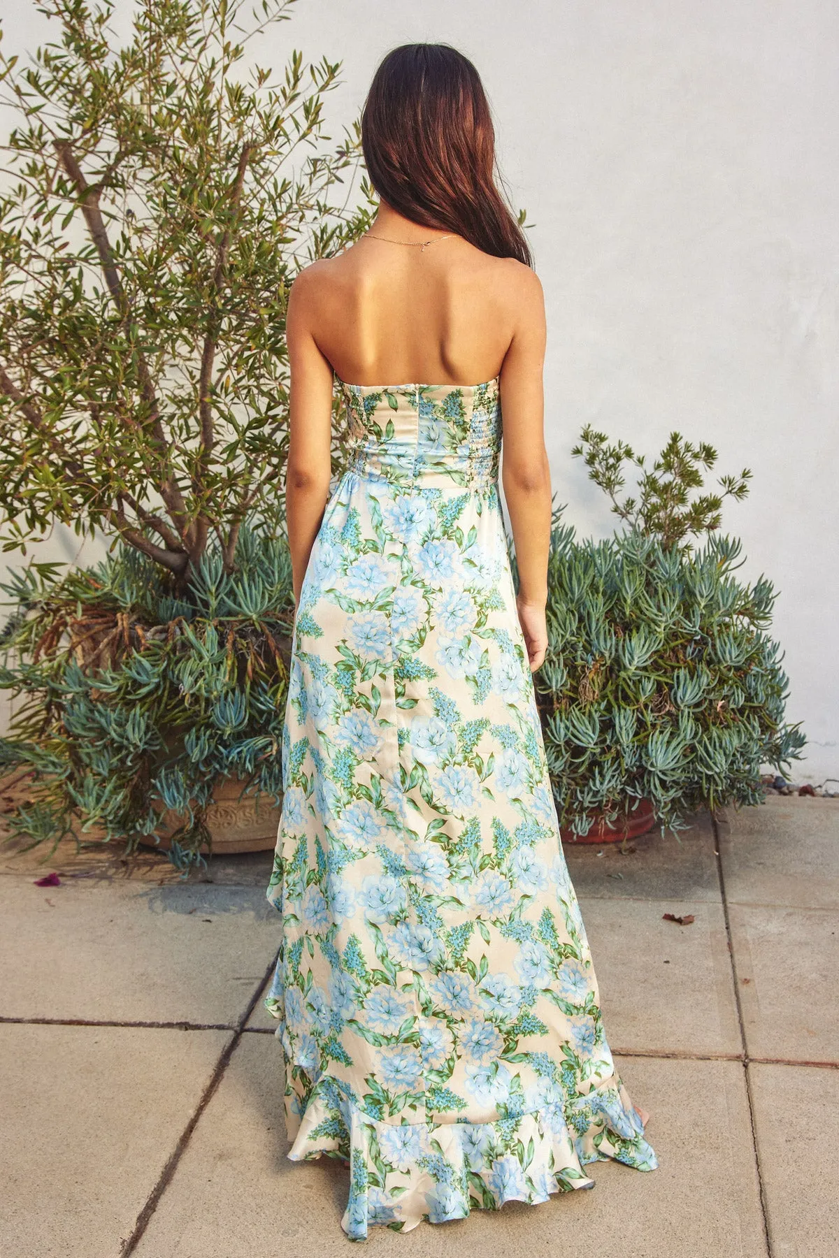 Eva Asymmetrical Hem Maxi Dress