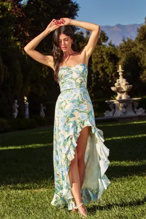 Eva Asymmetrical Hem Maxi Dress