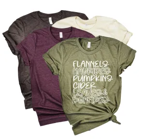 Fall Checklist Shirt | Fall Shirt | Unisex Crew