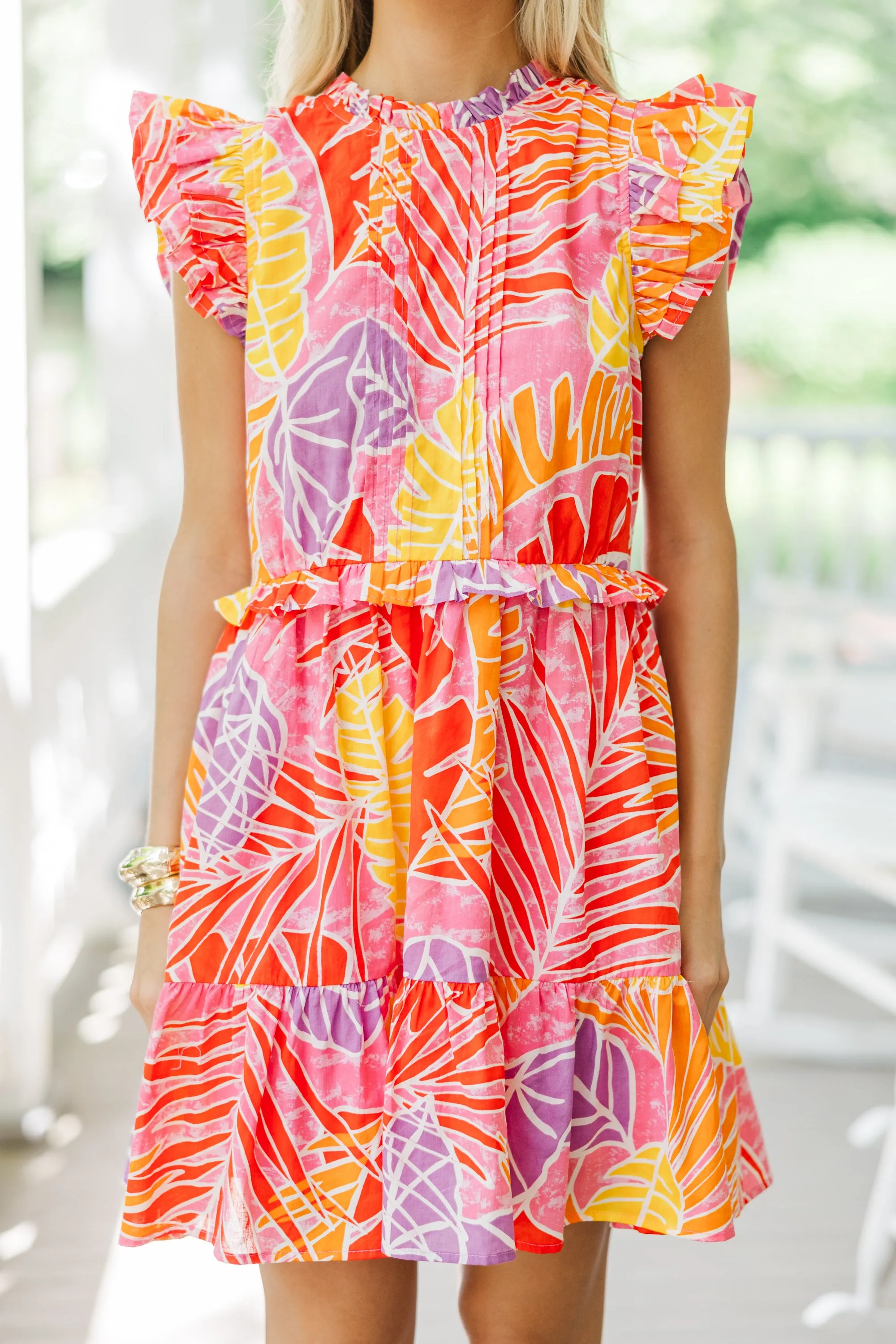 Fate: At This Time Pink Tropical Dress