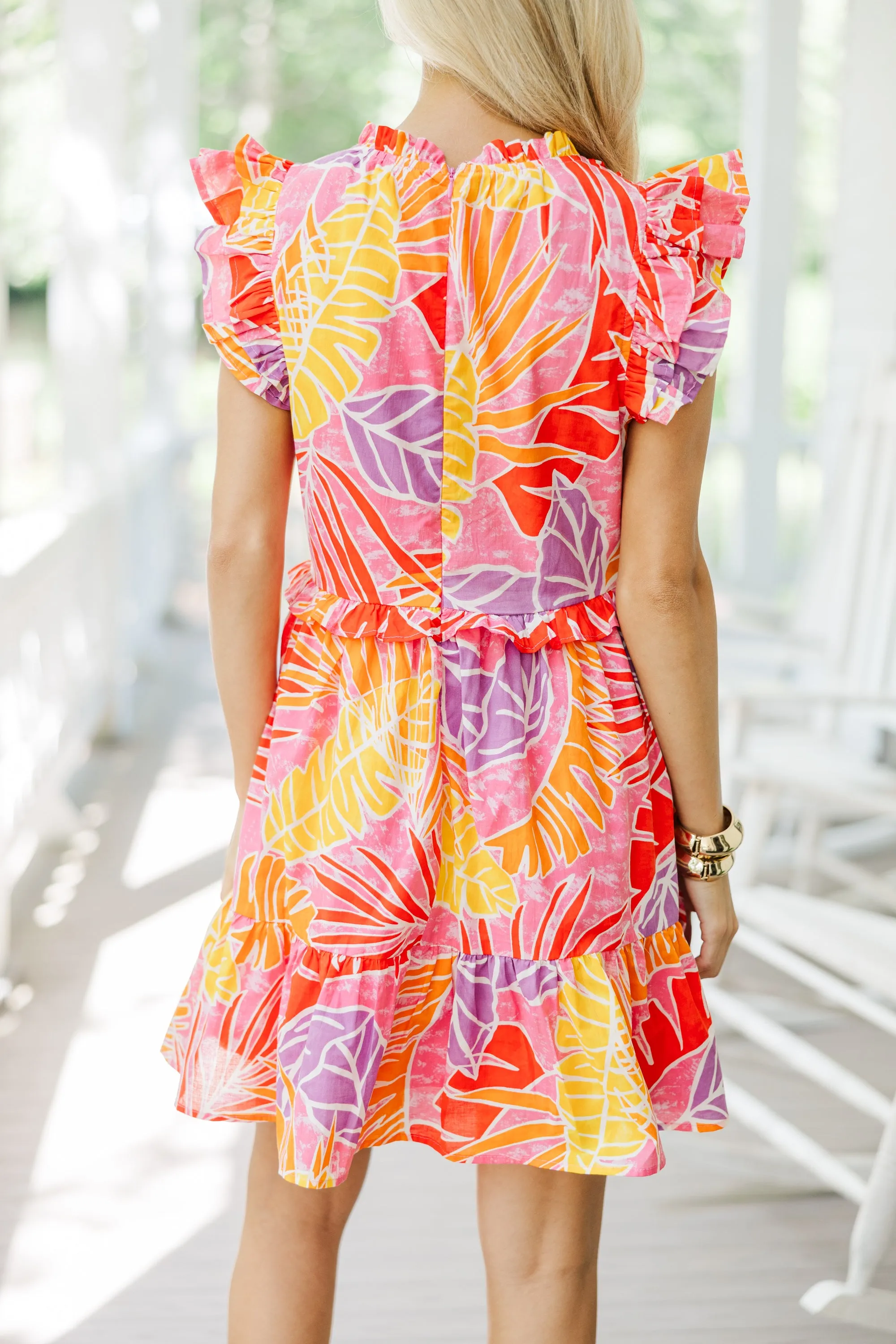 Fate: At This Time Pink Tropical Dress