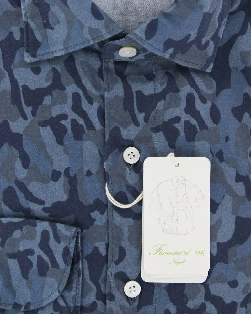 Finamore Napoli Blue Shirt - Extra Slim - M US / M EU