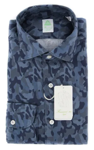 Finamore Napoli Blue Shirt - Extra Slim - M US / M EU