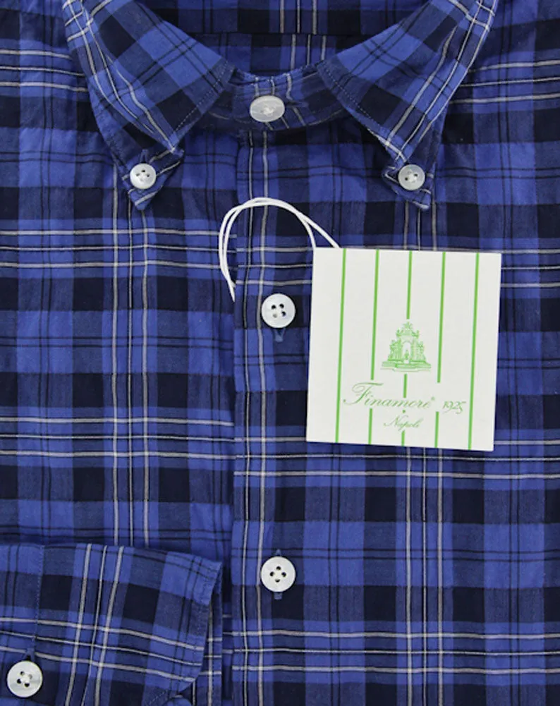 Finamore Napoli Blue Shirt – Size: 15.75 US / 40 EU