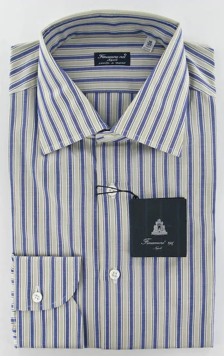 Finamore Napoli Blue Shirt – Size: 16 US / 41 EU