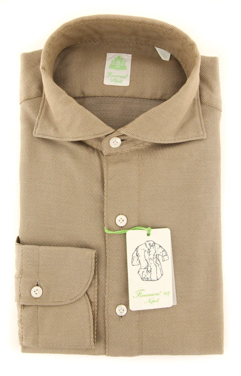 Finamore Napoli Brown Shirt - Extra Slim
