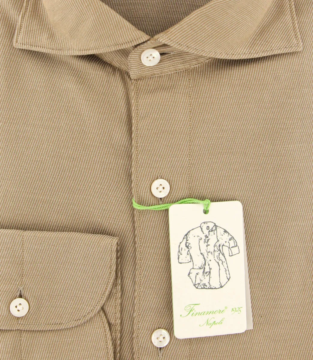 Finamore Napoli Brown Shirt - Extra Slim