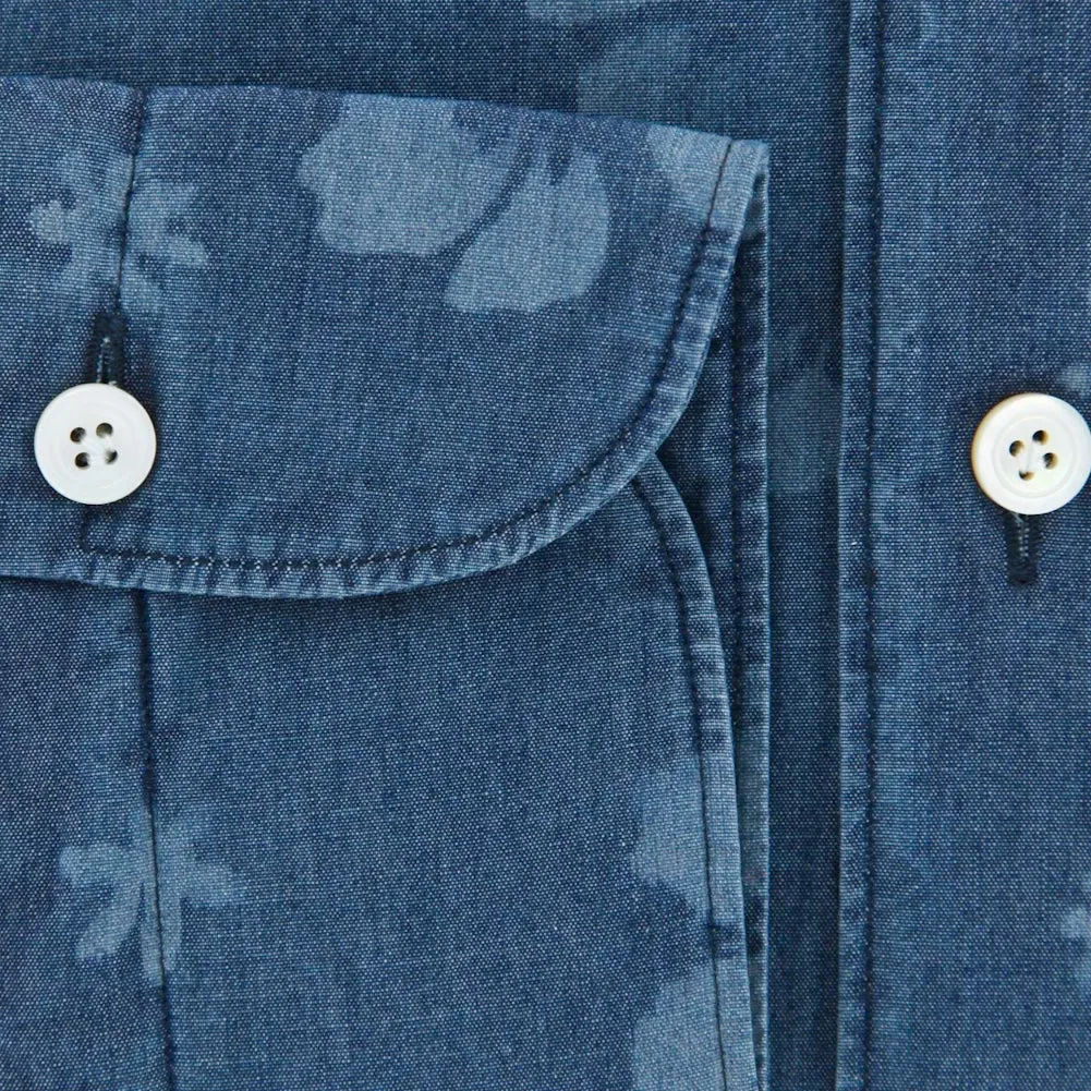 Finamore Napoli Denim Blue Shirt - Extra Slim - 15 US / 38 EU