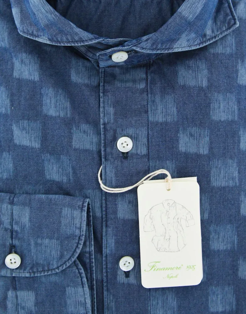 Finamore Napoli Denim Blue Shirt - Extra Slim - 15.5 US / 39 EU
