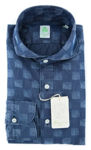 Finamore Napoli Denim Blue Shirt - Extra Slim - 15.5 US / 39 EU