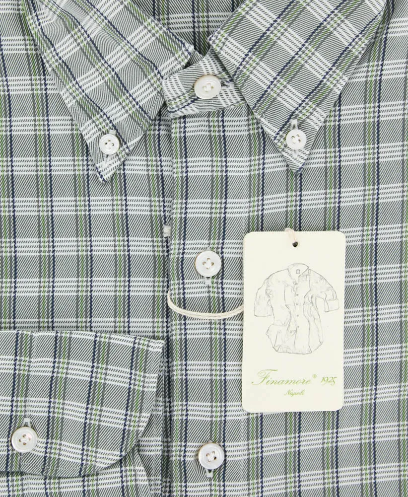 Finamore Napoli Gray Shirt - Extra Slim - 16 US / 41 EU