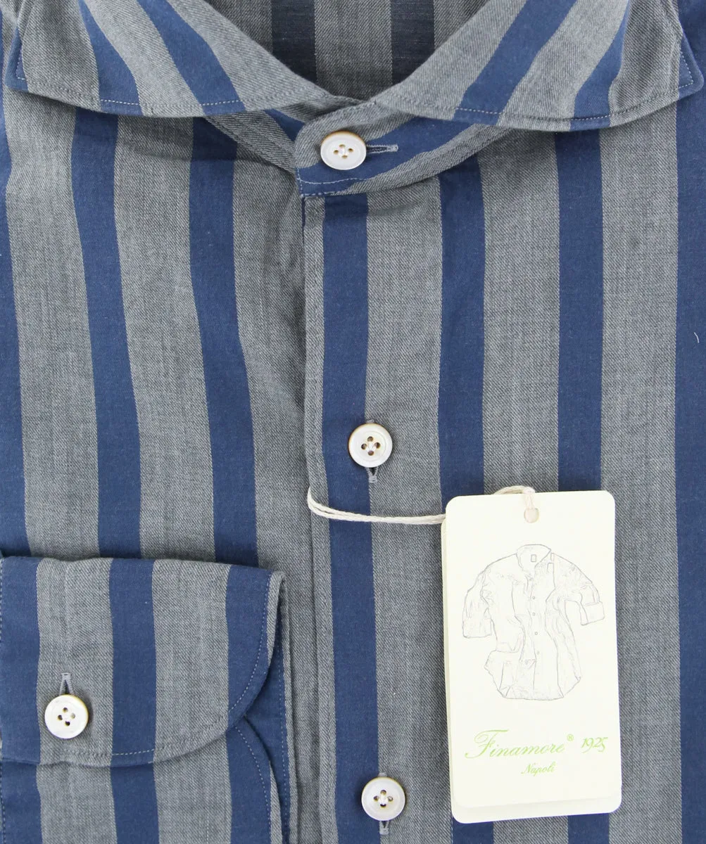 Finamore Napoli Gray Shirt - Extra Slim