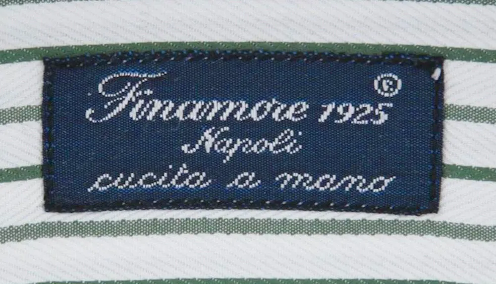 Finamore Napoli Green Shirt - Slim - 15.75 US / 40 EU