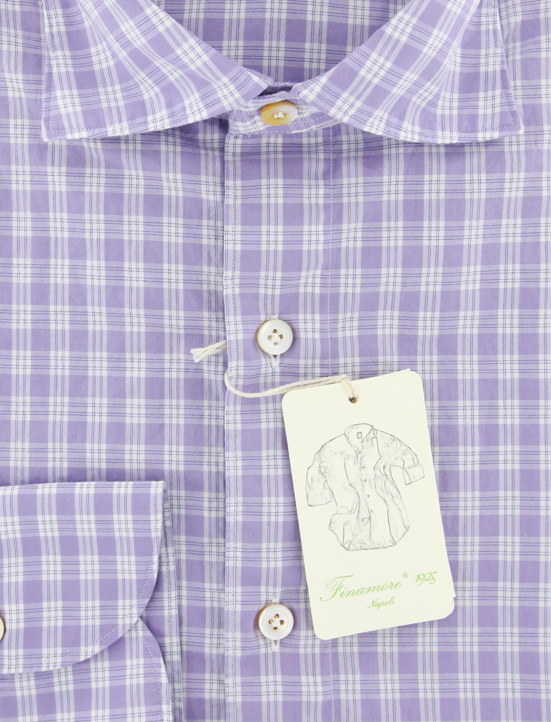 Finamore Napoli Lavender Purple Shirt - Extra Slim