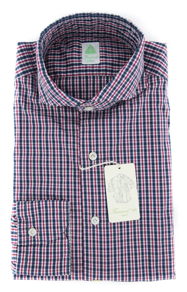 Finamore Napoli Navy Blue Shirt - Extra Slim - S US / S EU