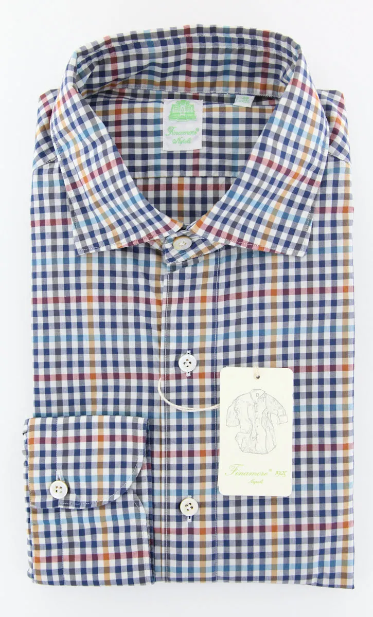 Finamore Napoli Navy Blue Shirt - Extra Slim
