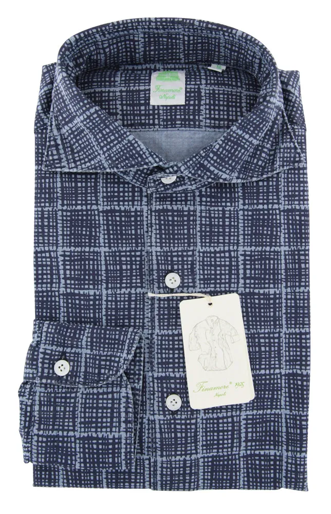 Finamore Napoli Navy Blue Shirt - Extra Slim