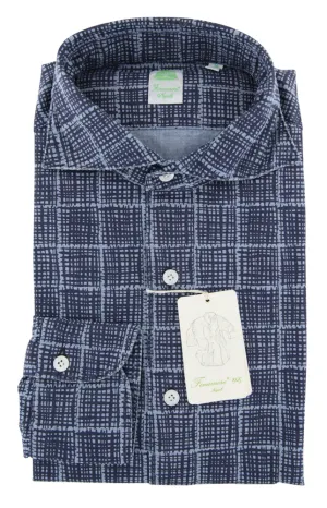 Finamore Napoli Navy Blue Shirt - Extra Slim