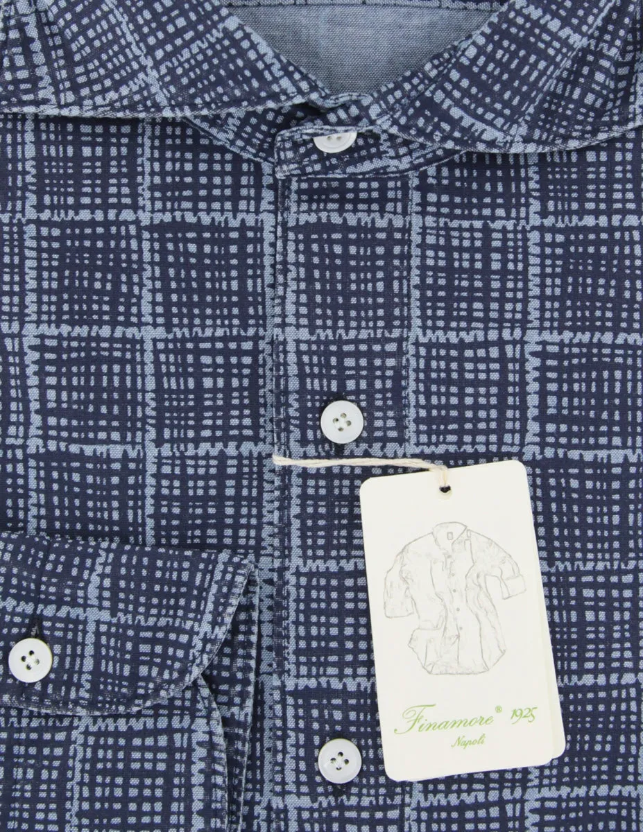 Finamore Napoli Navy Blue Shirt - Extra Slim