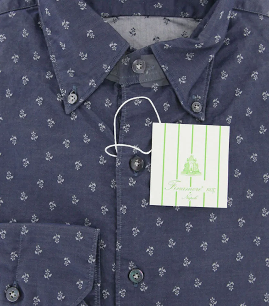 Finamore Napoli Navy Blue Shirt – Size: 16 US / 41 EU